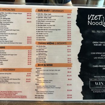 Viet Noodle Bar - Menu (July 2026) - Vietnamese Near Me - Las Vegas, Nevada Viet Noodle Bar - Menu (July 2026) - Vietnamese Near Me - Las Vegas, Nevada