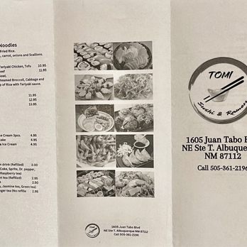 Tomi Sushi and Ramen - Take out menu 6.19.23 - Sushi Bars Near Me - Albuquerque, New Mexico
