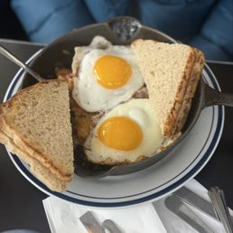 Sunny side up eggs and toast Sunny side up eggs and toast