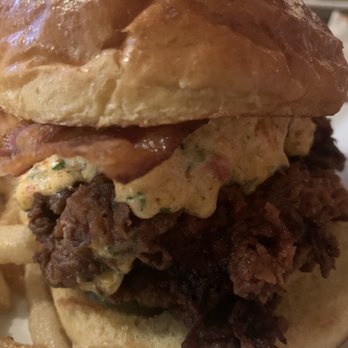 Beamer's 25 - Fried chicken pimento cheese burger - Burgers Near Me - Roanoke, Virginia Beamer's 25 - Fried chicken pimento cheese burger - Burgers Near Me - Roanoke, Virginia