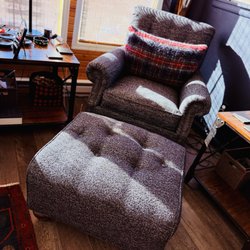 Tweeds Fine Furnishings - My chair and ottoman after the repair...just like the day I brought the set home...over 1 1/2 years ago.