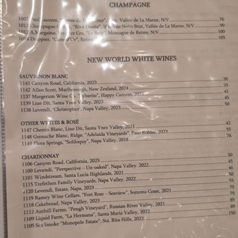 Luciana's Ristorante - Sparkling and new world white wine menu (October 2025) - Italian Near Me - Dana Point, California Luciana's Ristorante - Sparkling and new world white wine menu (October 2025) - Italian Near Me - Dana Point, California