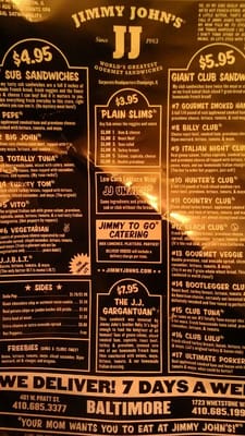 Menu photo 4 Jimmy John's Baltimore, MD