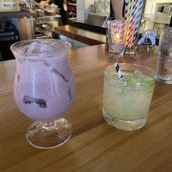 Mott St - Ube Colada and Green Tea Gimlet - Asian Fusion Near Me - Chicago, Illinois