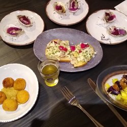 Vicious Fishes Tap & Kitchen - Exceptional Food and Beer experience! Pimento cheese balls, beet salad, oysters, anchovy toast, quick fire skewers & popcorn rinds!