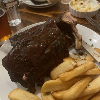 Black Angus Restaurant - Dry ribs. Oddly smoky tasting fries, terrible Mac and cheese, fantastic soup bowl in the back. - Steakhouses Near Me - Virginia Beach, Virginia
