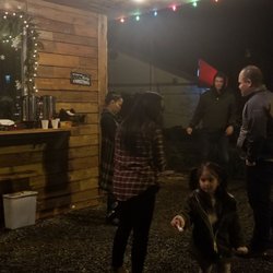 Holly Jolly Tree Lot - Free hot chocolate and coffee and as well as small candy canes for the little ones. They accept cash and credit.