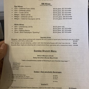 Casa Vieja - Casa Vieja.  Wine list. - Breweries Near Me - Corrales, New Mexico
