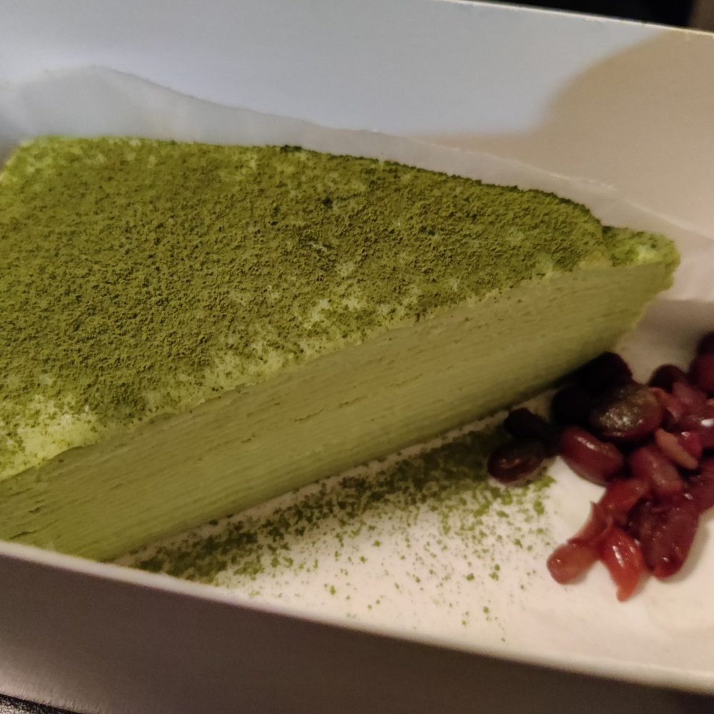 Green tea crepe with red beans Green tea crepe with red beans