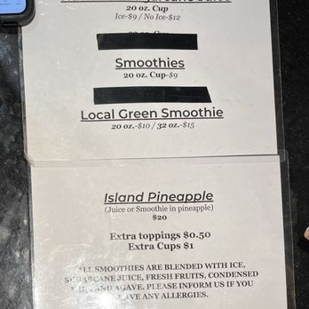 Hawaiian Cane Juice - Menu - Juice Bars & Smoothies Near Me - Honolulu, Hawaii Hawaiian Cane Juice - Menu - Juice Bars & Smoothies Near Me - Honolulu, Hawaii