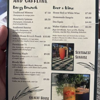 The Gilbert House - Menu - October 2025 - New American Near Me - Gilbert, Arizona