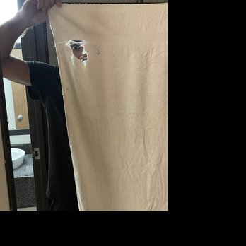 Motel 6 - This is the ONE towel they gave us to share amongst THREE guests. It wasn't even clean. - Hotels Near Me - Albert Lea, Minnesota