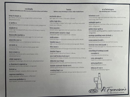 Menu photo 4 A  Francisco’s Erie, PA