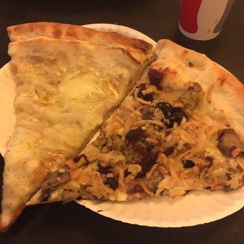 Ian’s Pizza Madison | State Street - Chicken Pot Pie slice and Thanksgiving Feast slice - Pizza Near Me - Madison, Wisconsin