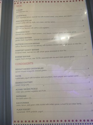 Menu photo 2 Indigo Indian Bistro Shreveport, LA
