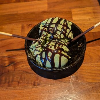 Enraku - Green tea ice cream super crunch roll - Sushi Bars Near Me - Fullerton, California