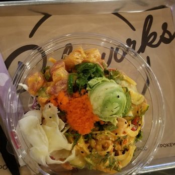 The Block - Sushi with rice. I picked salmon and tuna and I picked a lot of side dishes - Asian Fusion Near Me - Annandale, Virginia