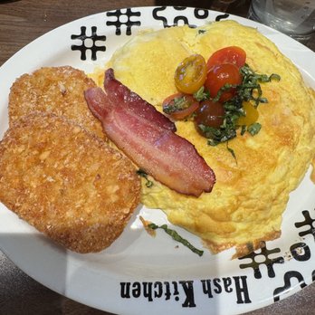 Hash Kitchen - Spring Frittata with a side of bacon (partially eaten lol). - Waffles Near Me - Salt Lake City, Utah Hash Kitchen - Spring Frittata with a side of bacon (partially eaten lol). - Waffles Near Me - Salt Lake City, Utah