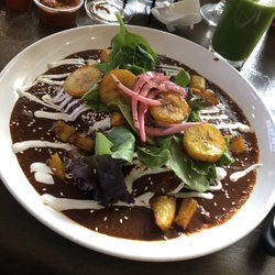 Campestre Río Birrieria - Enchiladas de Mole con platano macho. This was a sweet and spicy mole. Pretty good, would've liked some rice on the side though.