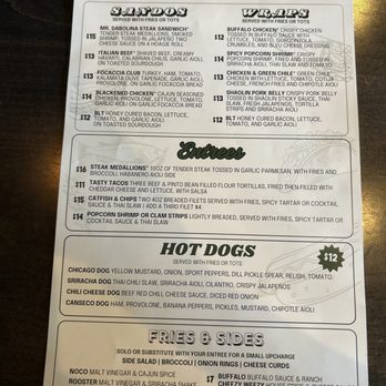 Huckabuk's Hideaway - Menu back side - Seafood Near Me - Fort Collins, Colorado