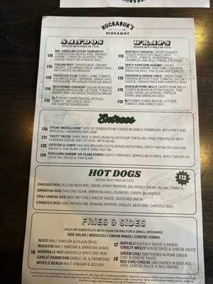 Menu photo 5 Huckabuk's Hideaway Fort Collins, CO