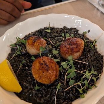 Rang’s Cocina Moderne - Squid ink risotto with scallops - Spanish Near Me - Las Vegas, Nevada