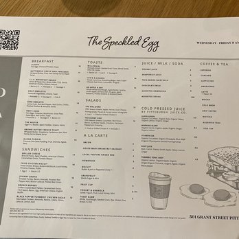 The Speckled Egg PGH - Menu - Breakfast & Brunch Near Me - Pittsburgh, Pennsylvania