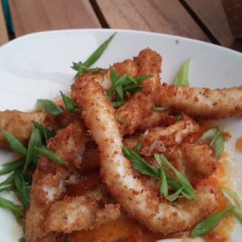 Jake's - Calamari. I'm not sure what sauce, their mango chutney? It was delicious. - New American Near Me - Del Mar, California Jake's - Calamari. I'm not sure what sauce, their mango chutney? It was delicious. - New American Near Me - Del Mar, California