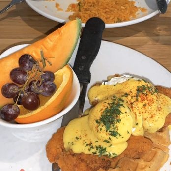Broken Yolk Cafe - Chicken and Waffle Benedict - American Near Me - Glendora, California
