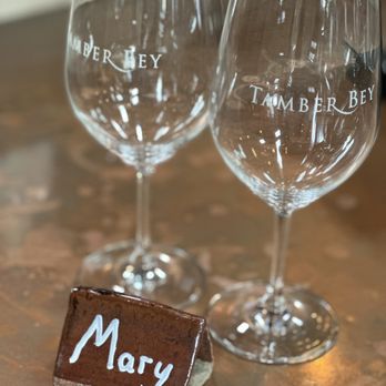 Tamber Bey Vineyards - two wine glasses and a plaque - Wineries Near Me - Calistoga, California
