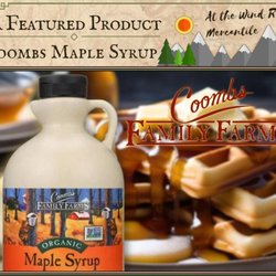 Wind River Mercantile - Coomb's Family Farms makes high quality 100% organic Vermont maple syrup perfect for waffles, maple candy, baked treats and more!