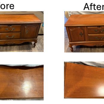 Martin's Classic Restorations - Before and after, Lane cedar chest - Damage Restoration Near Me - Lodi, California