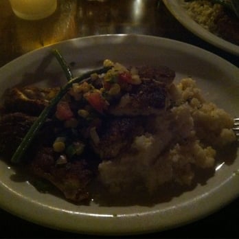 Harbor Docks - The blackened grouper with cheese grits and vegetables. - Sushi Bars Near Me - Destin, Florida Harbor Docks - The blackened grouper with cheese grits and vegetables. - Sushi Bars Near Me - Destin, Florida