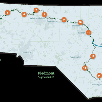Mountains To Sea Trail - Trail Map with Segment Indicators - Hiking Near Me - Raleigh, North Carolina Mountains To Sea Trail - Trail Map with Segment Indicators - Hiking Near Me - Raleigh, North Carolina