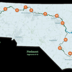 Mountains To Sea Trail - Trail Map with Segment Indicators