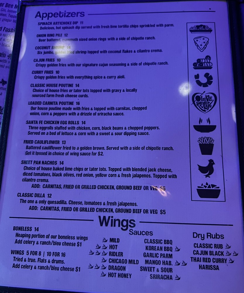 Olive Ridleys Menu Plattsburgh Ny at Melvin Wooden blog