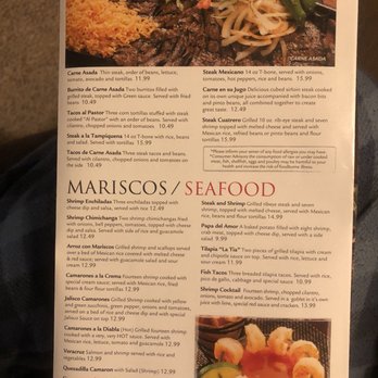 Cazadores Mexican Restaurant - a menu for a seafood restaurant - Mexican Near Me - Sidney, Ohio Cazadores Mexican Restaurant - a menu for a seafood restaurant - Mexican Near Me - Sidney, Ohio