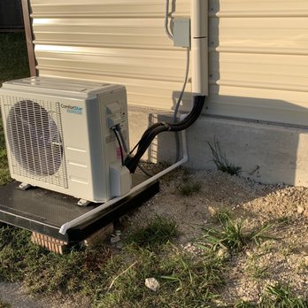 Cold Fusion TX - Mini-split AC outside component showing power & drainage. - Heating & Air Conditioning/HVAC Near Me - Harker Heights, Texas