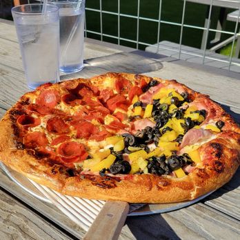 Village Pizza - Medium Pizza (half Hawaiian and half pepperoni $21). - Pizza Near Me - Albuquerque, New Mexico