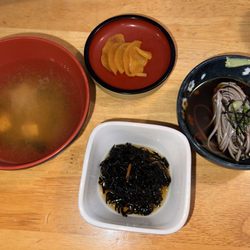 Tadashi - Miso Soup, Soba, & Pickled Vegetables (served w/Butterfish Teishoku)