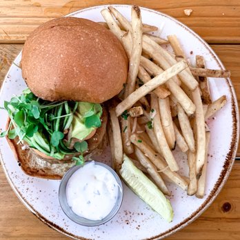 Red Cow - Spicy Ahi Tuna Burger w/ Truffle Fries - Burgers Near Me - Minneapolis, Minnesota Red Cow - Spicy Ahi Tuna Burger w/ Truffle Fries - Burgers Near Me - Minneapolis, Minnesota