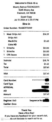 Menu photo 1 Chick-fil-A Fremont, CA
