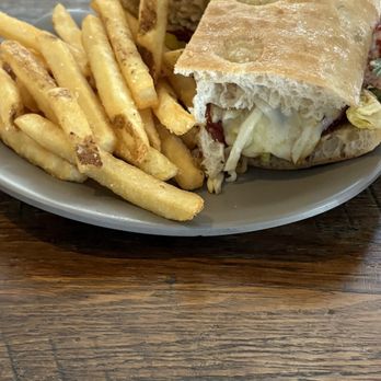 Saucy Brew Works - Italian Sandwich with fries - Pizza Near Me - Cleveland, Ohio Saucy Brew Works - Italian Sandwich with fries - Pizza Near Me - Cleveland, Ohio