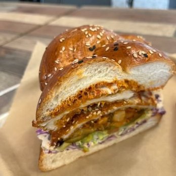 Hamitbach - Only on Friday's is a special chicken schnitzel sandwich on challah bread. - Mediterranean Near Me - San Diego, California Hamitbach - Only on Friday's is a special chicken schnitzel sandwich on challah bread. - Mediterranean Near Me - San Diego, California