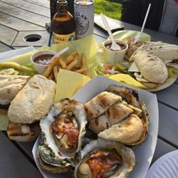 Oysters with there hot sauce must have steak sandwich and turkey club