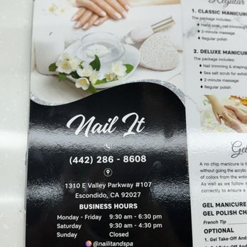 Nail It - Menu - Nail Salons Near Me - Escondido, California Nail It - Menu - Nail Salons Near Me - Escondido, California