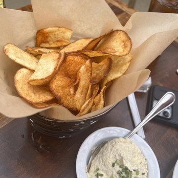 High Hand Cafe - House made potato chips and lemon artichoke dip...so good! - New American Near Me - Loomis, California High Hand Cafe - House made potato chips and lemon artichoke dip...so good! - New American Near Me - Loomis, California