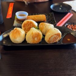 Noodle House - Pan-Fried beef n onion bao and egg rolls