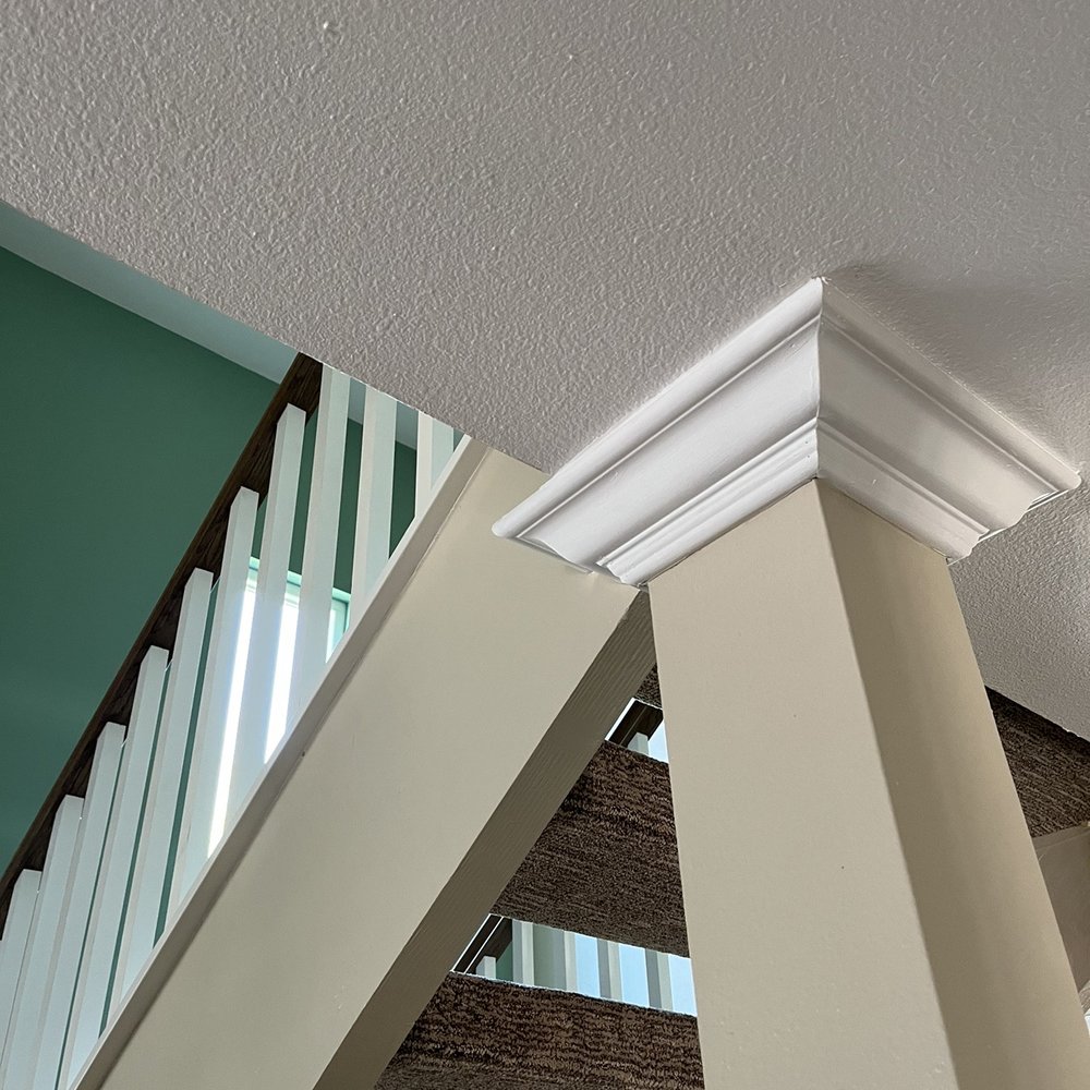 Stairs Plus More - White crown on existing posts added nice touch. - General Contractors Near Me