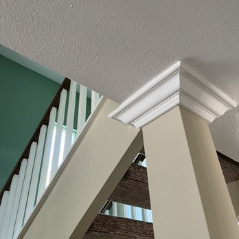 Stairs Plus More - White crown on existing posts added nice touch. - General Contractors Near Me Stairs Plus More - White crown on existing posts added nice touch. - General Contractors Near Me